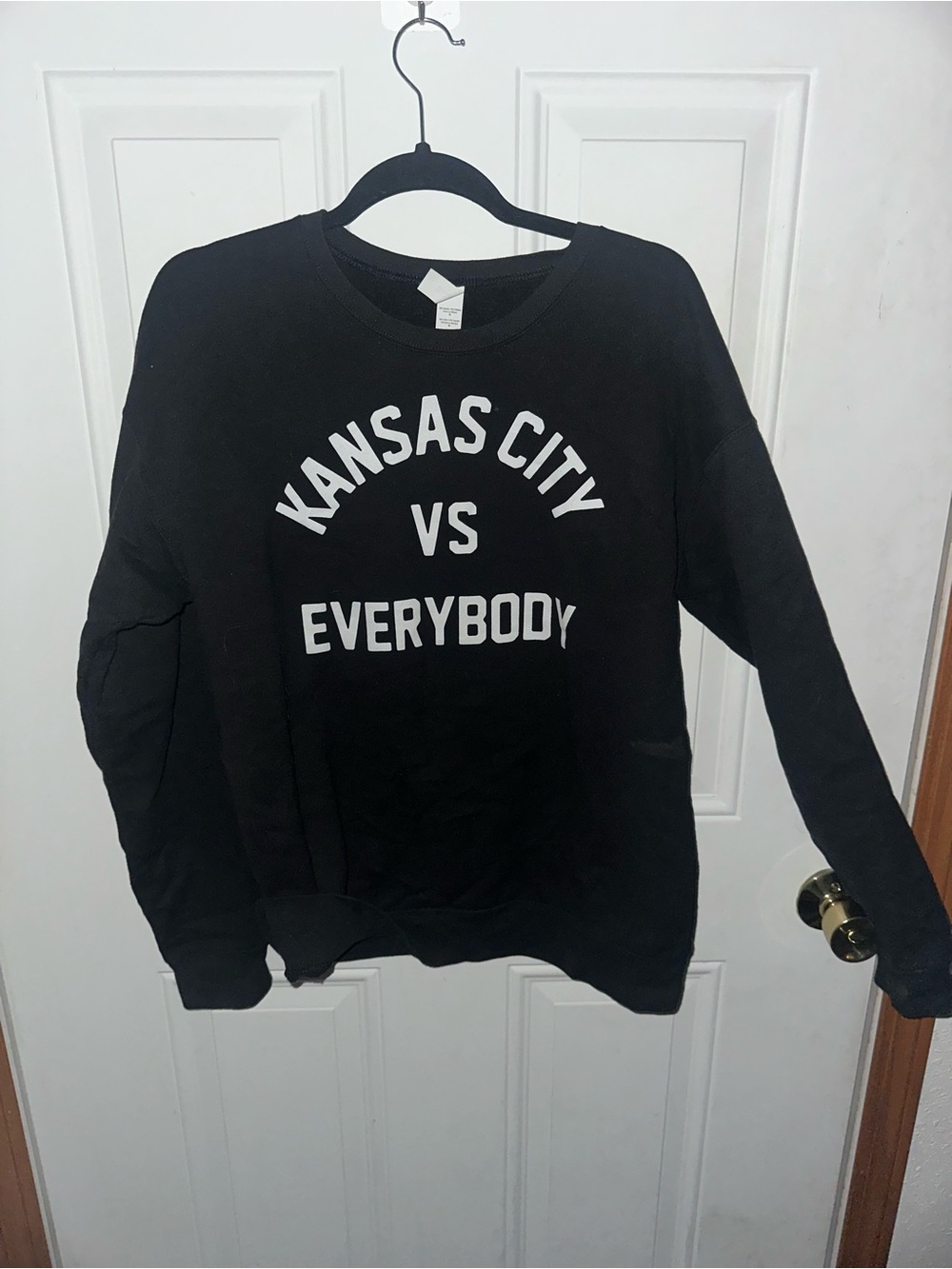 Kansas City VS Everybody Black Crewneck Sweatshirt